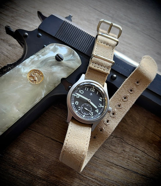 MWC 1940s/1950s "Dirty Dozen" Pattern General Service Watch with a 31 Jewel Swiss Sellita SW260 Automatic Movement and a Domed Vintage Box Sapphire Crystal