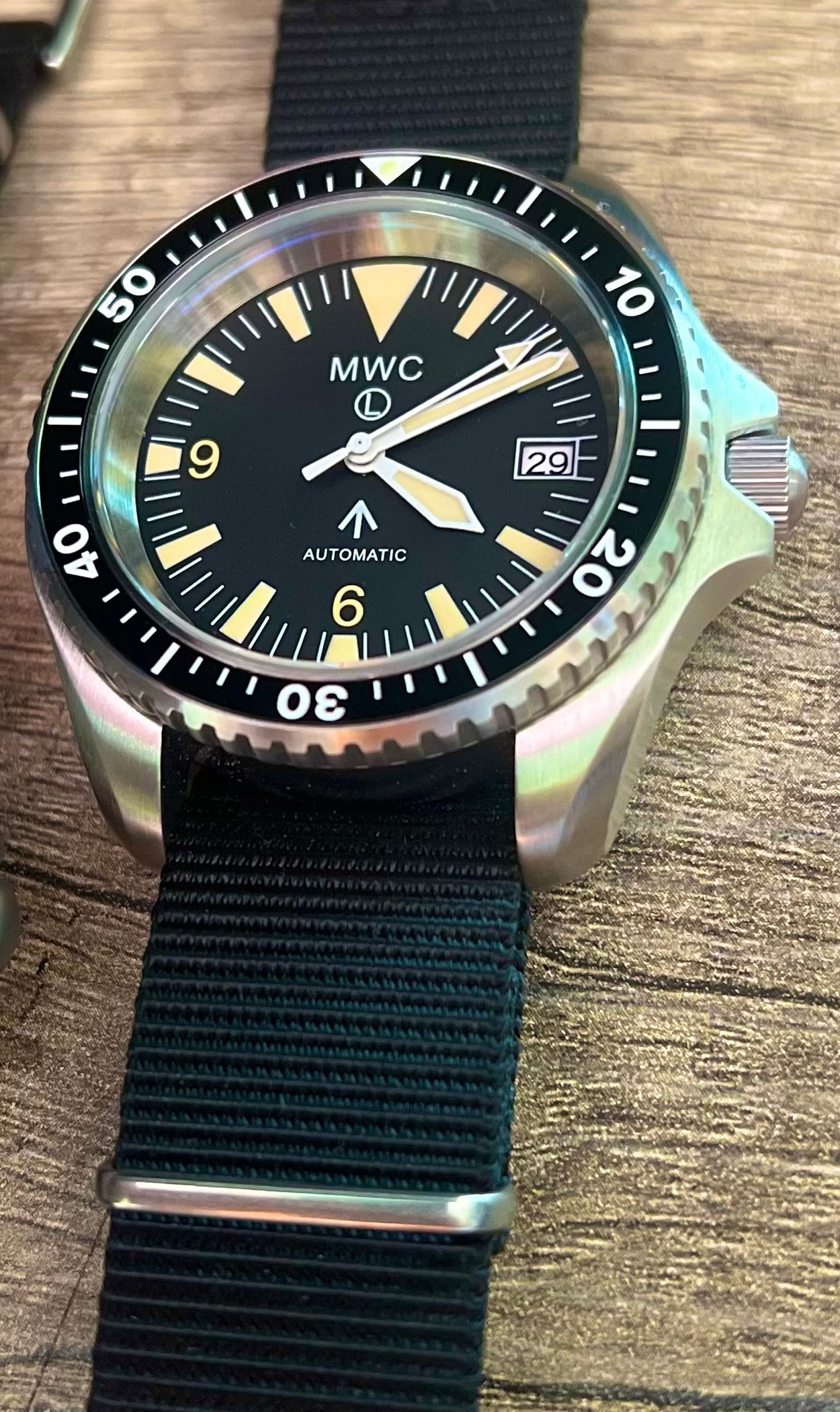 MWC 1999-2001 Pattern Automatic Military Divers Watch - Retro Luminous Paint, Sapphire Crystal, 60 Hour Power Reserve