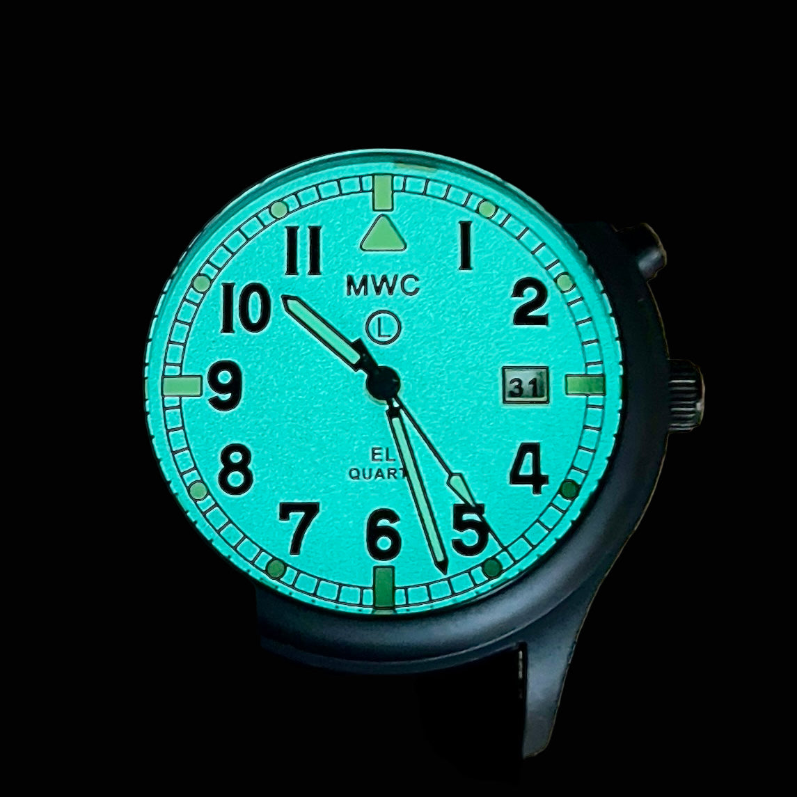 MWC G10EL Black PVD Steel General Service Watch with Electroluminescent (EL) Backlit Dial
