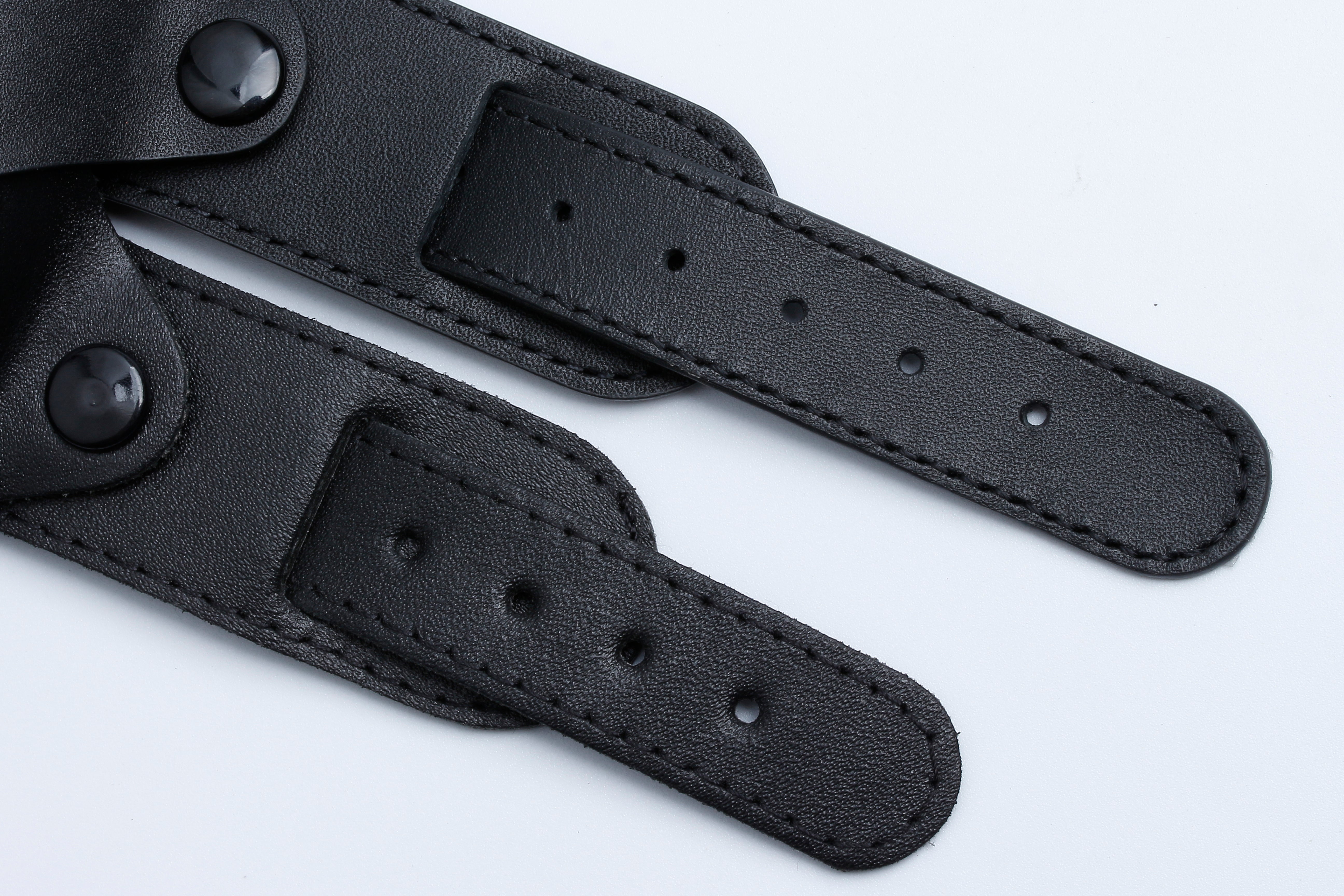 20mm Black 1950s Pattern Leather Military Watch Strap with Protective Face Cover - Slight Seconds to Clear at just 25% of the normal price!