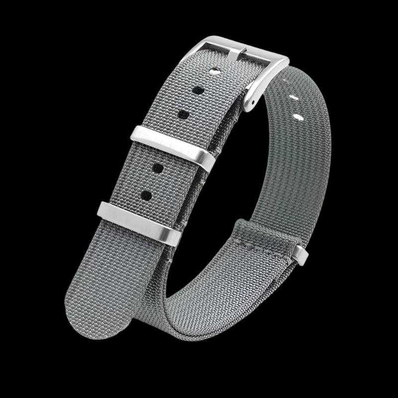 20mm Ribbed Grey NATO Military Watch Strap