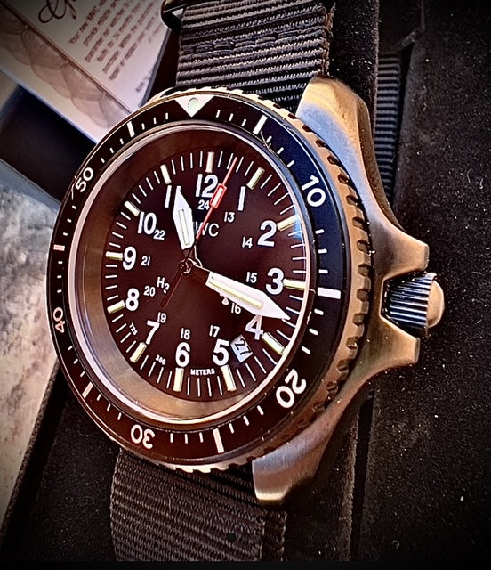 MWC Automatic Black PVD Military Divers Watch - Tritium / GTLS Illumination, Ceramic Bezel and Sapphire Crystal