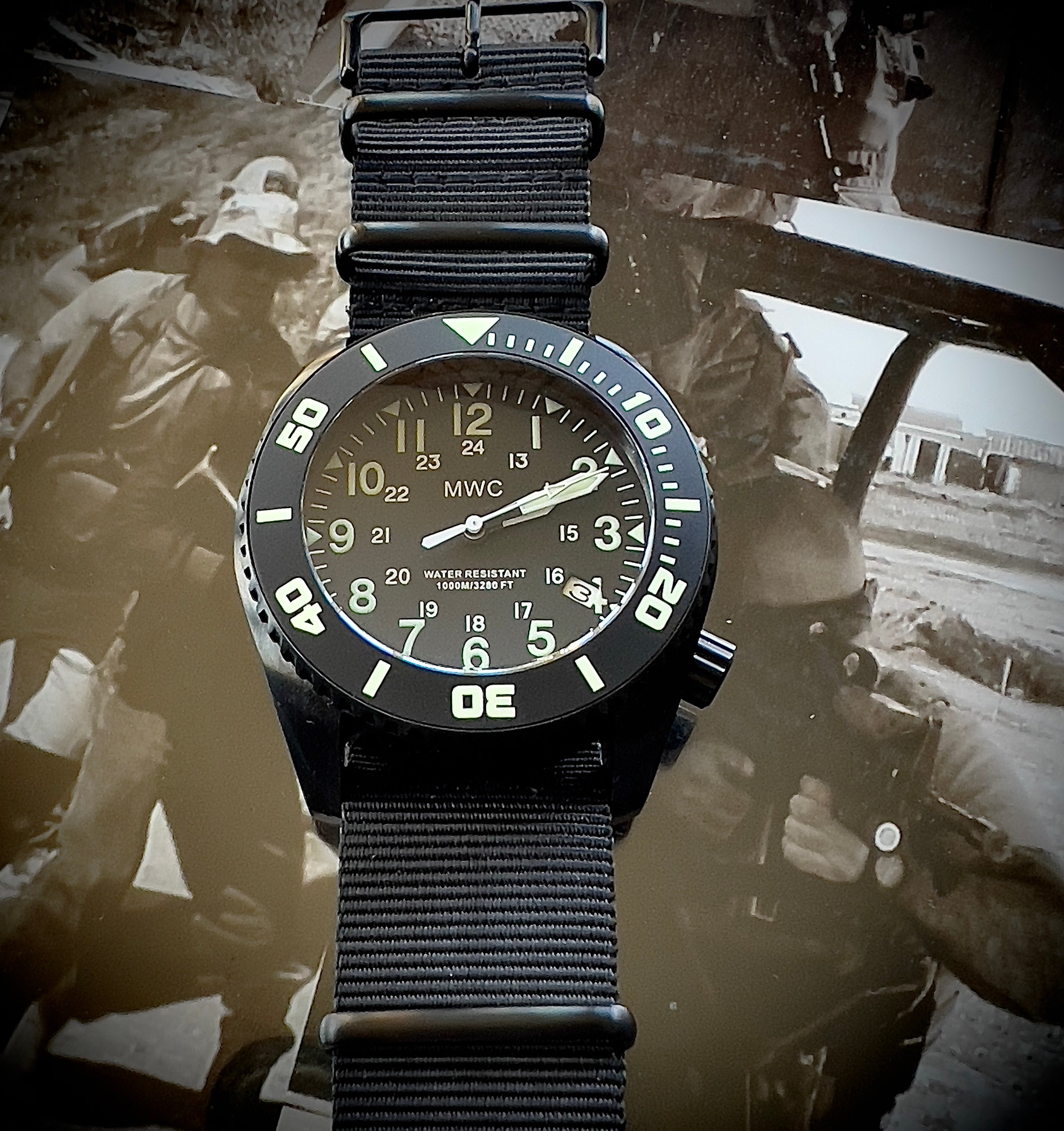 MWC "Depthmaster" Military Divers Watch – 100ATM / 3,280ft / 1000m Water Resistant, PVD Stainless Steel Case with Helium Valve (Quartz)