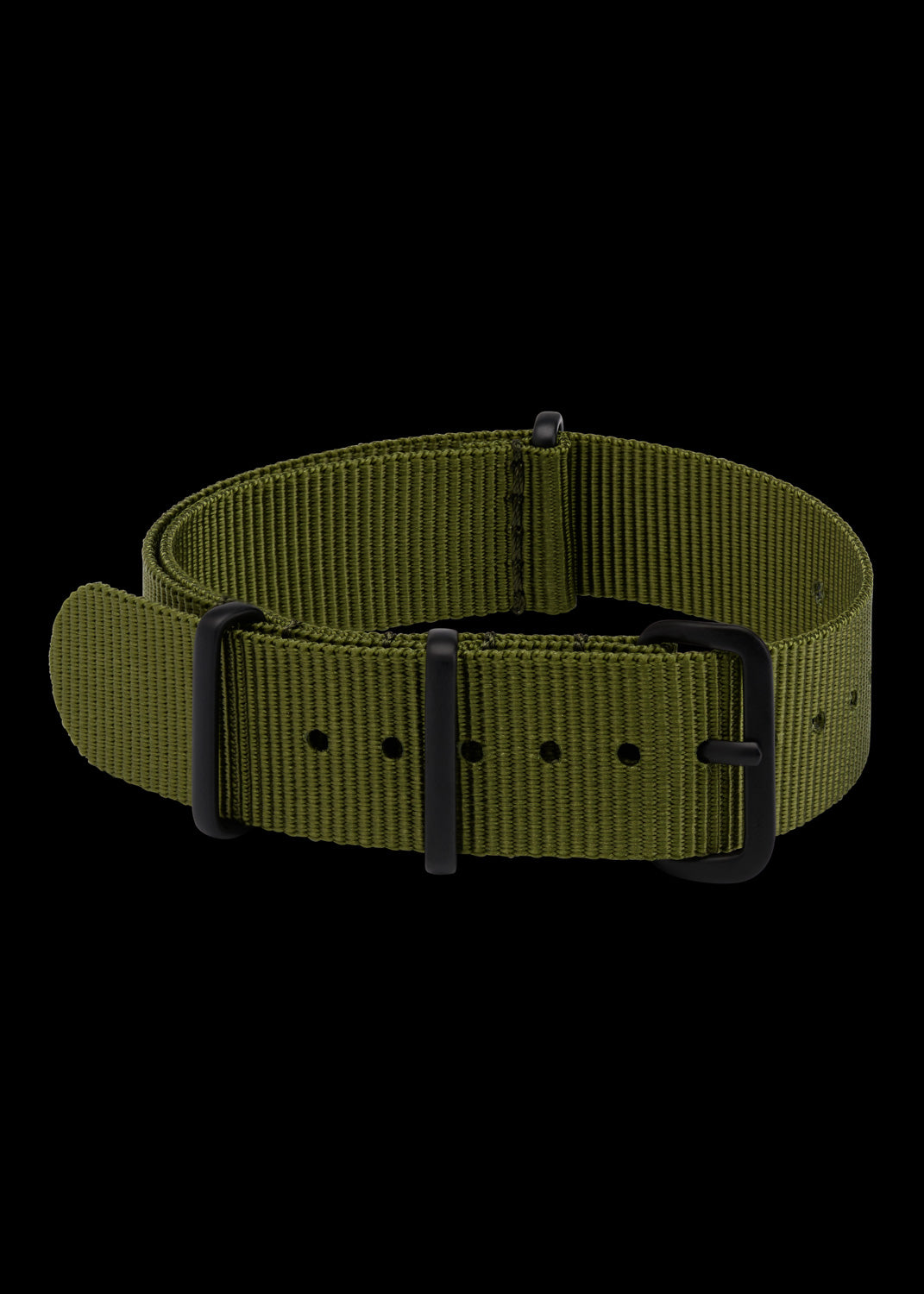 20mm Olive NATO Military Watch Strap with Covert Non Reflective Black PVD fittings