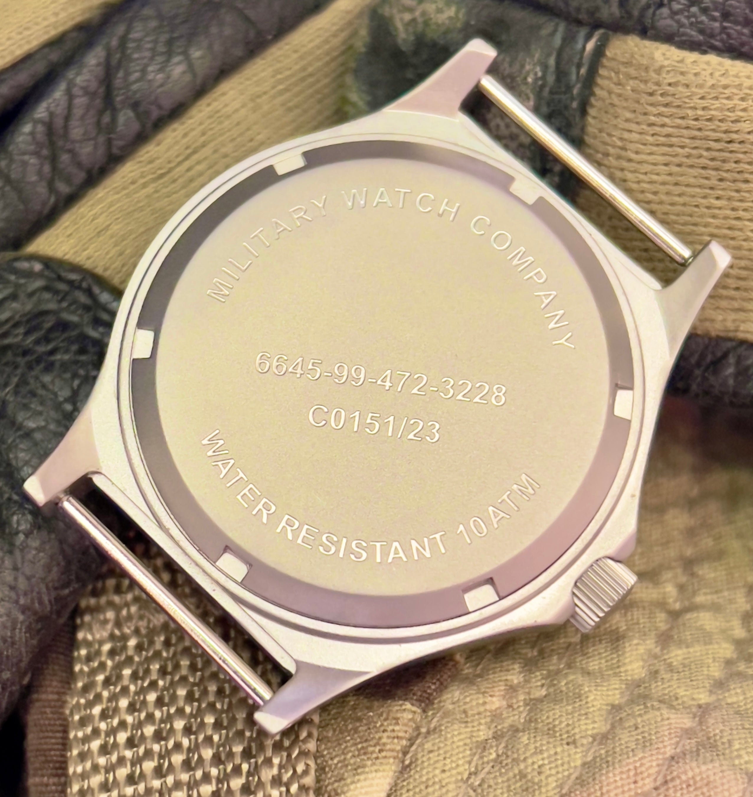 MWC G10 200m/660ft Water resistant Stainless Steel Military Watch with Sapphire Crystal and Date - NATO Stock Number: NSN 6645-99-472-3228D