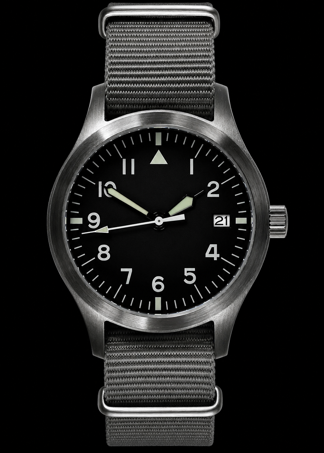 MWC Mk III Stainless Steel 1950's Pattern 100m Water Resistant Automatic Military Watch with Sapphire Crystal (Unbranded Variant with Plain Engravable Caseback)