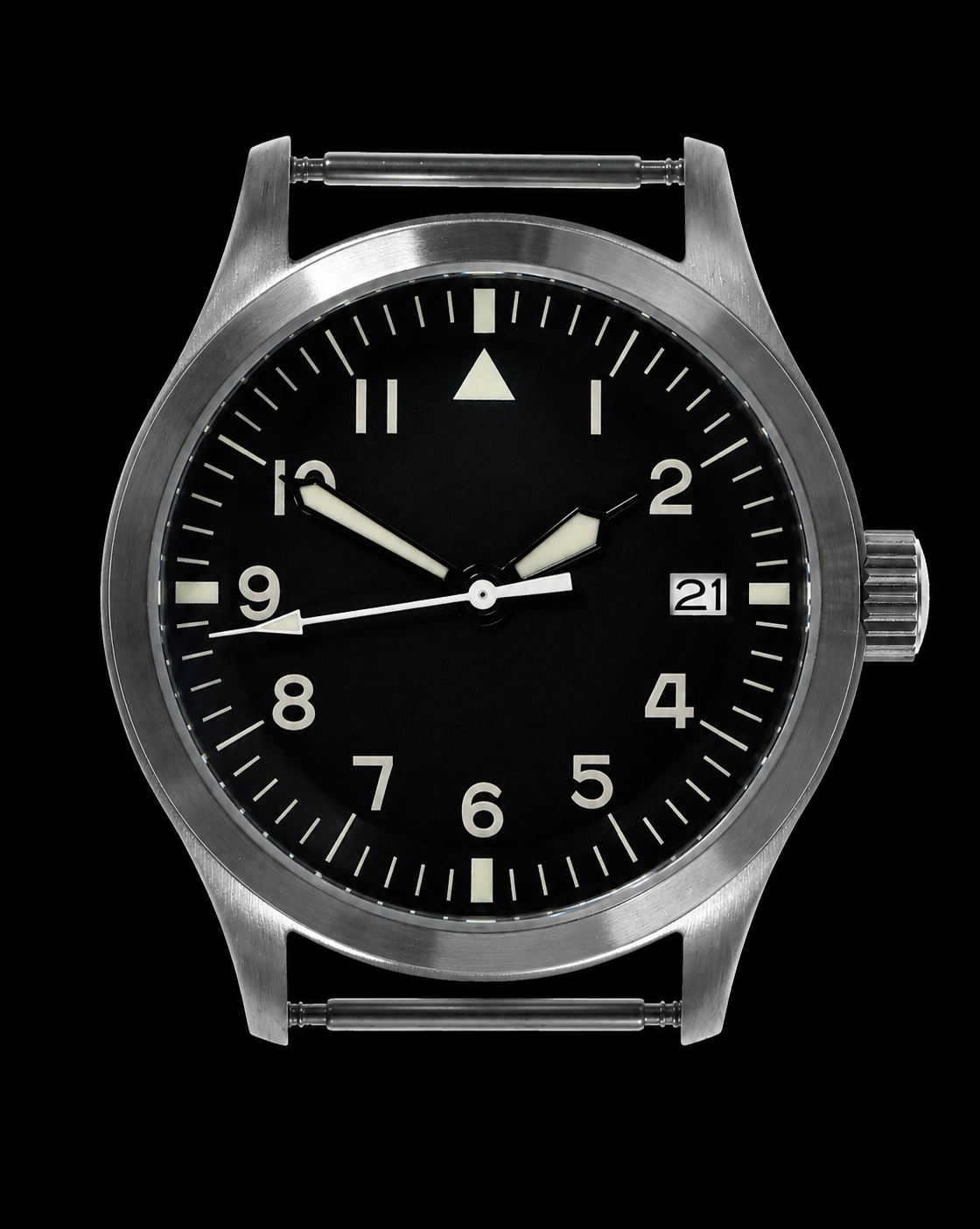 MWC Mk III Stainless Steel 1950's Pattern 100m Water Resistant Automatic Military Watch with Sapphire Crystal (Unbranded Variant with Plain Engravable Caseback)