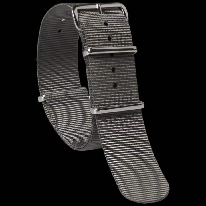 18mm Admiralty Grey NATO Military Watch Strap in Ballistic Nylon with Stainless Steel Fasteners