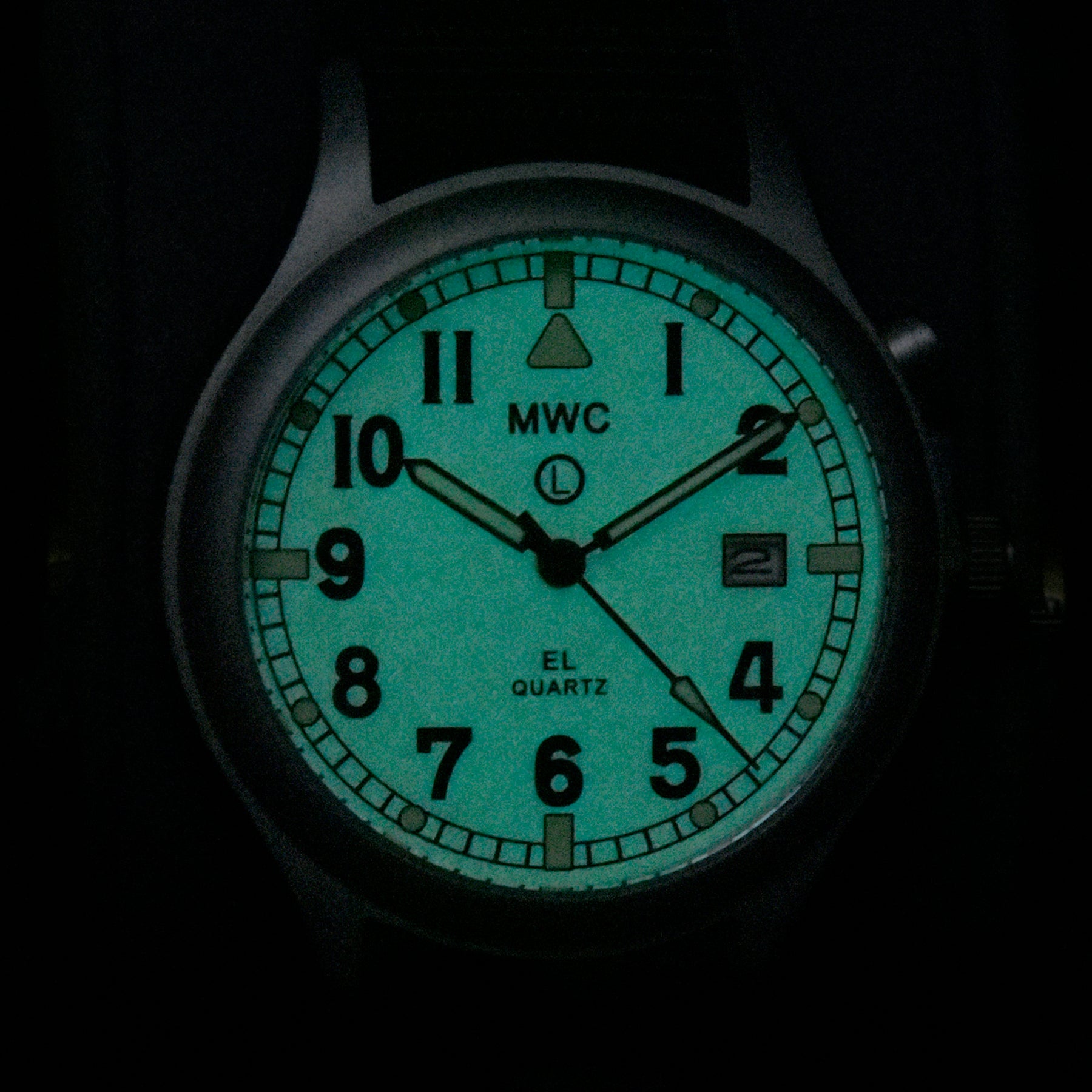 MWC G10EL Black PVD Steel General Service Watch with Electroluminescent (EL) Backlit Dial