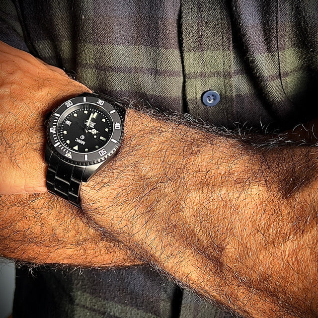 MWC 24 Jewel 300m Automatic Divers Watch with PVD Bracelet, Ceramic Bezel and Sapphire Crystal